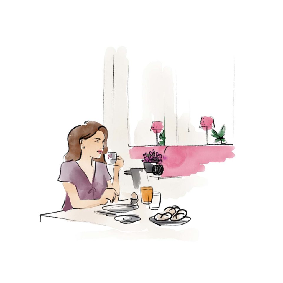 Hotel Mirabell München Illustration Frühstück