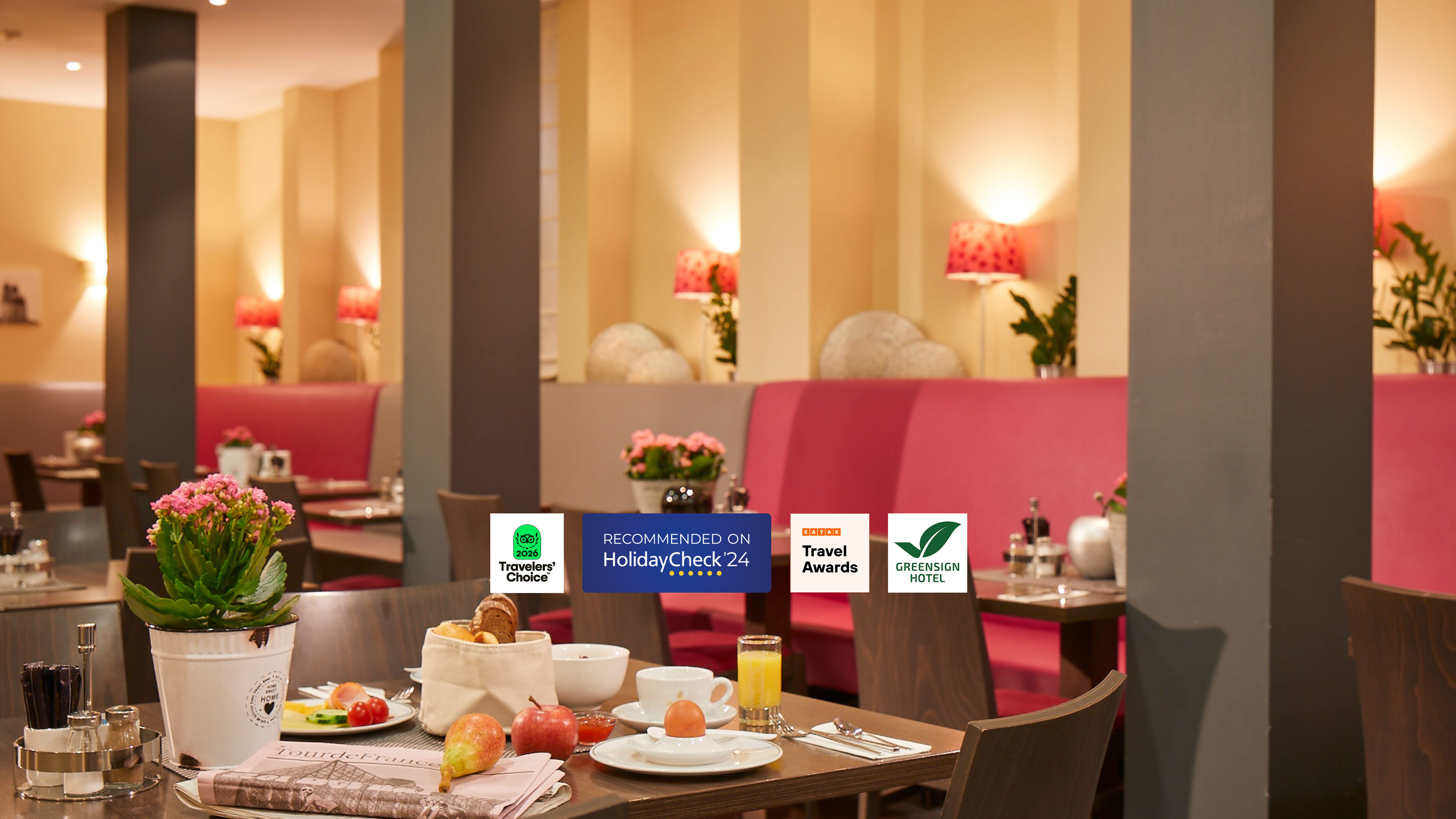Restaurant – Hotel Mirabell, recognized with awards from Tripadvisor, HolidayCheck, and GreenSign